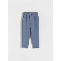 Pantaloni chino din jerseu - Albastru metalizat