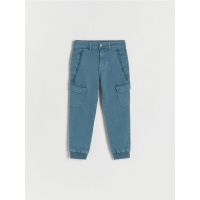 Pantaloni jogger cargo, elastici - albastru