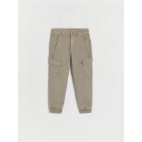 Pantaloni jogger cargo, elastici - verde-oliv deschis