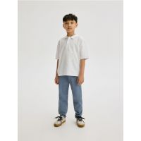 Pantaloni chino regular fit - Albastru metalizat
