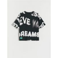 T-shirt oversize - negru