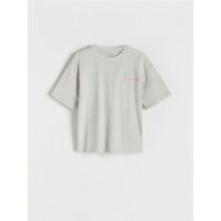 Tricou oversized din bumbac - gri deschis