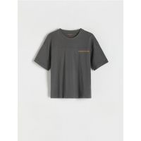 Tricou oversized din bumbac - gri-inchis