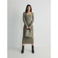 Rochie maxi din jerseu - verde