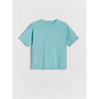 Tricou oversized din bumbac - turcoaz