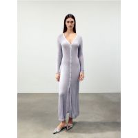 Rochie cu nasturi - roz-pastel