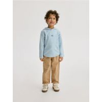 Tricou oversized cu maneca lunga - albastru-pal