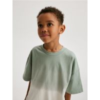 Tricou oversized din bumbac - verde-inchis