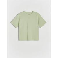 Tricou oversized din bumbac - verde-pal