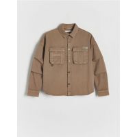 Camasa oversize cu buzunare - bej