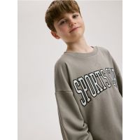 Tricou oversized cu maneca lunga - maro