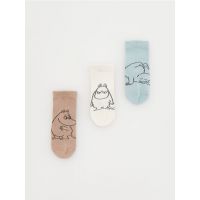 Set de 3 perechi de sosete The Moomins - crem