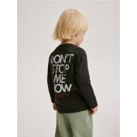Tricou oversized cu maneca lunga cu Queen - gri-inchis