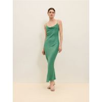 Rochie maxi cu continut ridicat de viscoza - verde