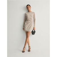 Rochie mini cu falduri - bej