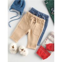 Pantaloni din jerseu, cu buzunare - bej