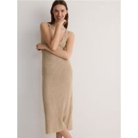 Rochie maxi din jerseu - bej