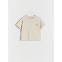Tricou oversized din bumbac - nude