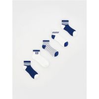 Set de 5 perechi de sosete cu continut ridicat de bumbac - alb