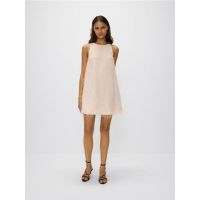 Rochie mini cu decolteu tip halter - roz-pastel