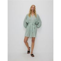 Rochie mini cu curea - verde-pal