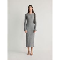 Rochie cu spatele descoperit - gri deschis