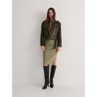 Rochie mulata, din tricot striat - verde