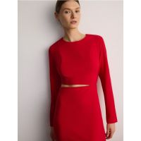 Rochie mini cu decupaj decorativ - rosu