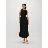 Rochie maxi din bumbac - negru