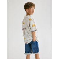 Pantaloni scurti jogger, din denim - albastru