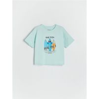 Tricou cu imprimeu - turcoaz-deschis