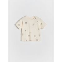 Tricou cu imprimeu - crem