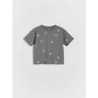 Tricou cu imprimeu - gri-inchis