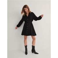 Rochie mini cu continut ridicat de viscoza - negru