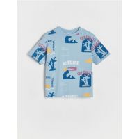 Tricou din bumbac cu imprimeu - albastru-violet