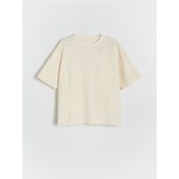 T-shirt cu aplicatii - crem