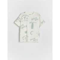 Tricou cu imprimeu - crem