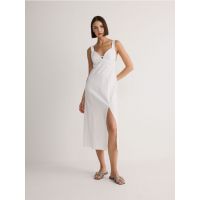 Rochie cu adaos de in - alb