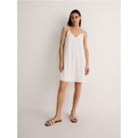 Rochie mini cu bretele subtiri - alb