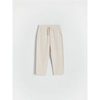 Pantaloni chino din jerseu - crem