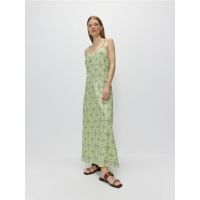 Rochie maxi cu continut ridicat de viscoza - verde-deschis