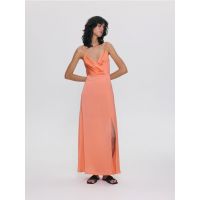 Rochie maxi, petrecuta in fata - corai