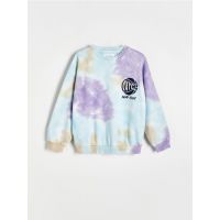 Bluza sport oversized cu continut ridicat de bumbac - albastru-pal