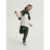 Joggeri cu efect prespalat - verde-maroniu