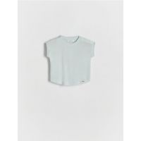 Tricou cu adaos de in - albastru-deschis