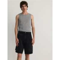 Blugi cargo scurti - negru
