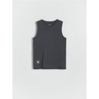 Tricou fara maneci - gri-inchis
