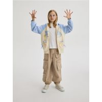 Blugi jogger cu buzunare - bej