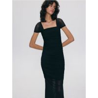 Rochie cu pliuri - negru