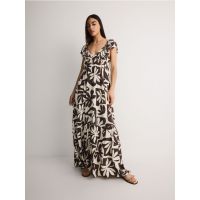 Rochie maxi cu volane - multicolor